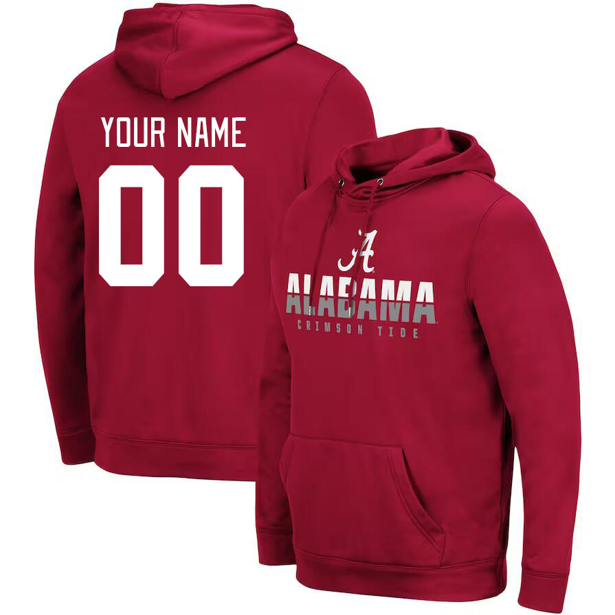Custom Alabama Crimson Tide Name and Number College Hoodies-Crimson